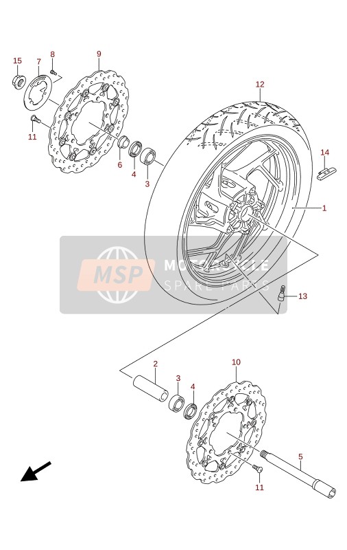 Roue avant (GSX-S750A,GSX-S750UQ,GSX-S750WQ)