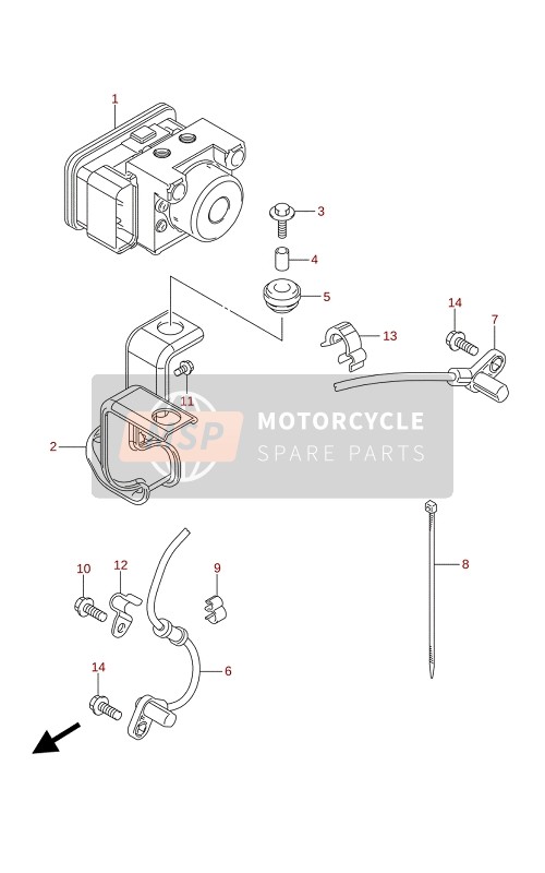 Suzuki GSX-S750A(ZA)(WQ)(WQZ)(UQ)(UQZ) 2021 HYDRAULISCHE EINHEIT für ein 2021 Suzuki GSX-S750A(ZA)(WQ)(WQZ)(UQ)(UQZ)