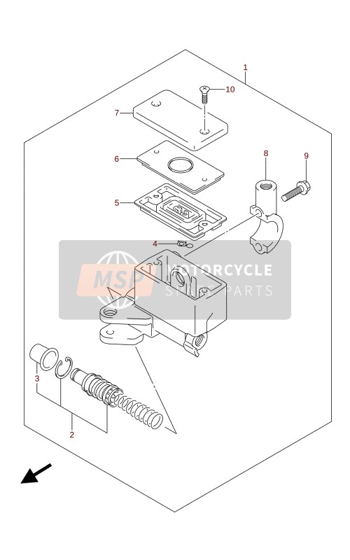 Suzuki GSX-S750A(ZA)(WQ)(WQZ)(UQ)(UQZ) 2021 Maître-cylindre avant pour un 2021 Suzuki GSX-S750A(ZA)(WQ)(WQZ)(UQ)(UQZ)