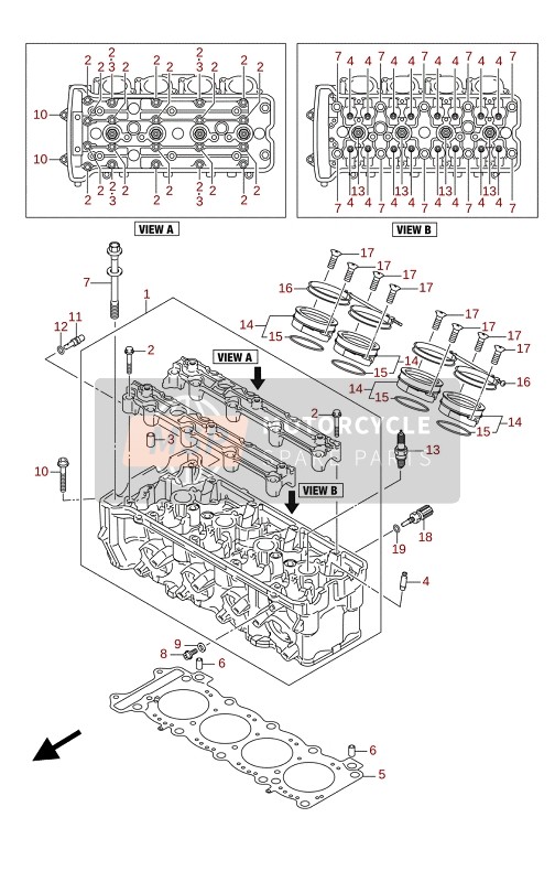 Suzuki GSX-S1000(SRQ)(STQ) 2021 CYLINDER HEAD for a 2021 Suzuki GSX-S1000(SRQ)(STQ)