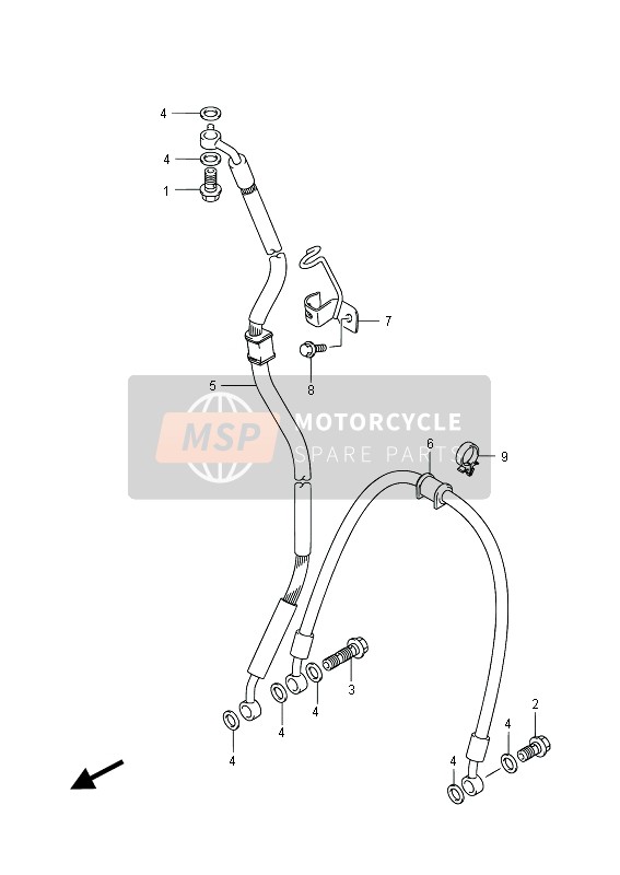 Suzuki GSX-R750 2014 Manguera de freno delantero para un 2014 Suzuki GSX-R750