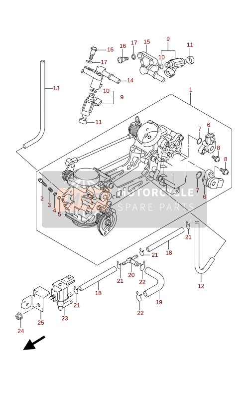 Suzuki SV650A(AU)(XA)(XAU) 2021 Cuerpo del acelerador para un 2021 Suzuki SV650A(AU)(XA)(XAU)