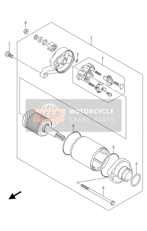 Suzuki SV650A(AU)(XA)(XAU) 2021 STARTING MOTOR for a 2021 Suzuki SV650A(AU)(XA)(XAU)