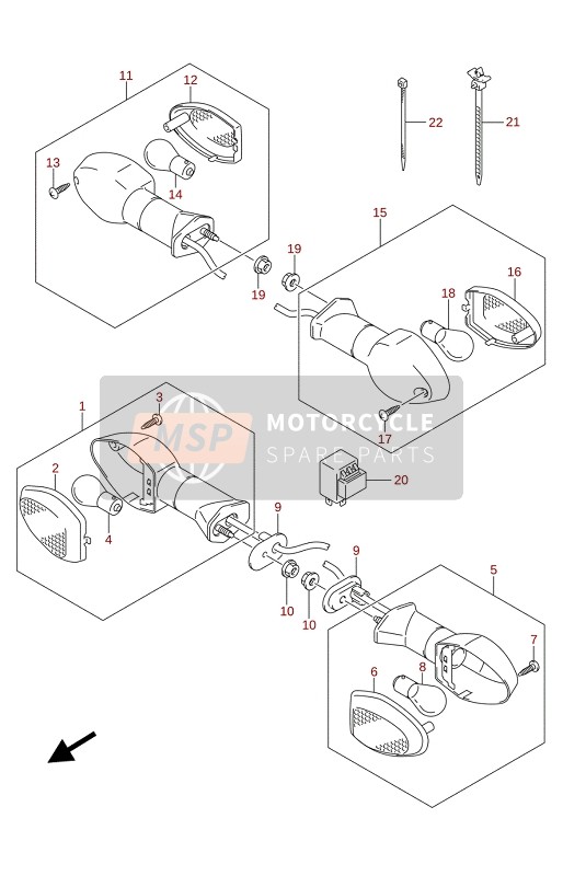 Suzuki SV650A(AU)(XA)(XAU) 2021 BLINKER für ein 2021 Suzuki SV650A(AU)(XA)(XAU)