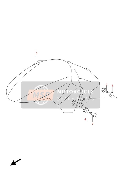 Suzuki SV650A(AU)(XA)(XAU) 2021 VORDERER KOTFLÜGEL für ein 2021 Suzuki SV650A(AU)(XA)(XAU)