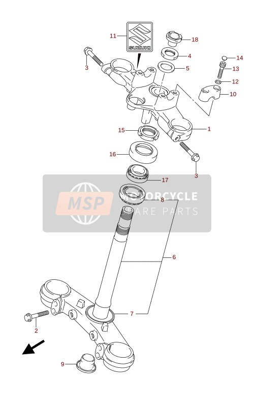 Suzuki SV650A(AU)(XA)(XAU) 2021 Stuurpen (SV650A,SV650AU) voor een 2021 Suzuki SV650A(AU)(XA)(XAU)