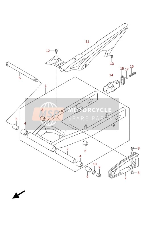 Suzuki SV650A(AU)(XA)(XAU) 2021 REAR SWINGINGARM for a 2021 Suzuki SV650A(AU)(XA)(XAU)