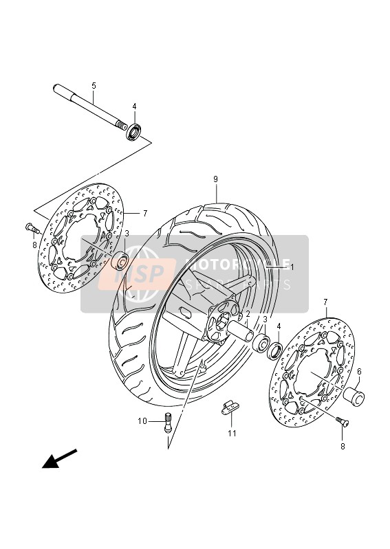 Suzuki GSF650(S)(A)(SA) BANDIT 2012 Roue avant (GSF650) pour un 2012 Suzuki GSF650(S)(A)(SA) BANDIT