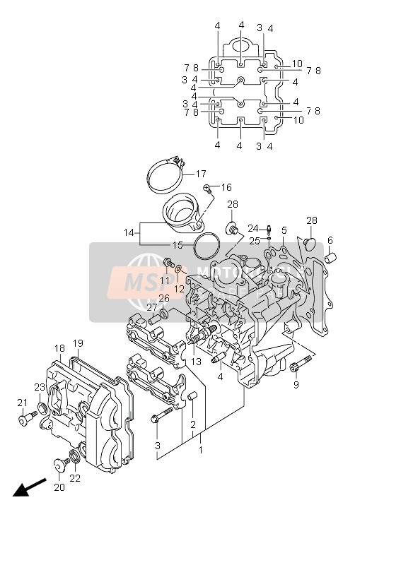 Suzuki DL650 V-STROM 2004 ZYLINDERKOPF VORNE für ein 2004 Suzuki DL650 V-STROM