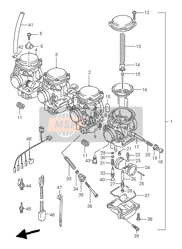 Suzuki GSF600N BANDIT 1997 Carburateur voor een 1997 Suzuki GSF600N BANDIT