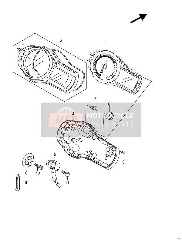 Suzuki GSF650(S)(A)(SA) BANDIT 2011 Speedometer (GSF650S) for a 2011 Suzuki GSF650(S)(A)(SA) BANDIT