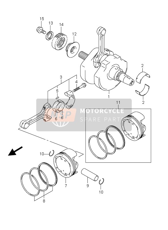 Suzuki DL650 V-STROM 2004 Albero motore per un 2004 Suzuki DL650 V-STROM