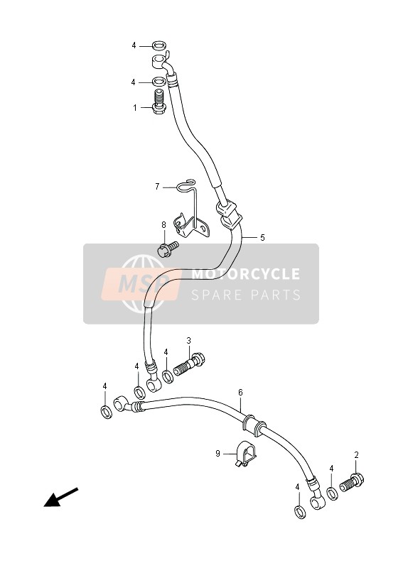 Suzuki GSX-R1000 2014 Tubo freno anteriore per un 2014 Suzuki GSX-R1000