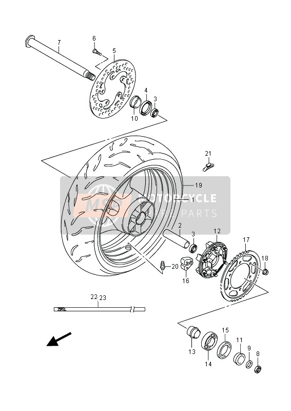 Suzuki GSX-R1000 2014 Rear Wheel for a 2014 Suzuki GSX-R1000