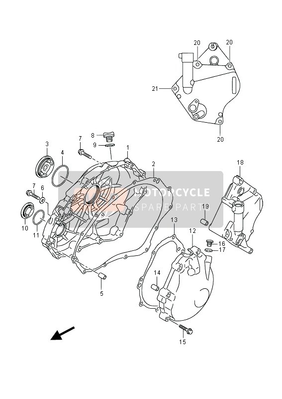 Suzuki GSX-R1000Z 2014 Coperchio del carter per un 2014 Suzuki GSX-R1000Z