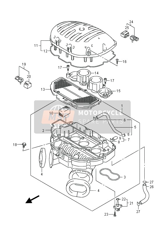 Suzuki GSX-R1000Z 2014 Air Cleaner for a 2014 Suzuki GSX-R1000Z