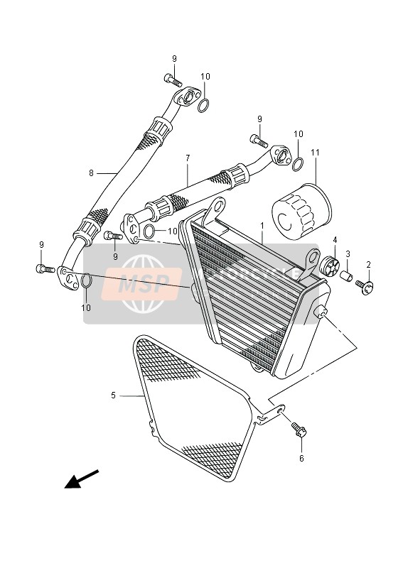 Suzuki GSX-R1000Z 2014 Oil Cooler for a 2014 Suzuki GSX-R1000Z