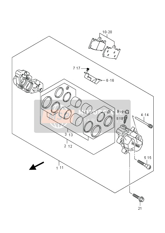 Suzuki GSF650(S)(A)(SA) BANDIT 2012 Front Caliper (GSF650) for a 2012 Suzuki GSF650(S)(A)(SA) BANDIT