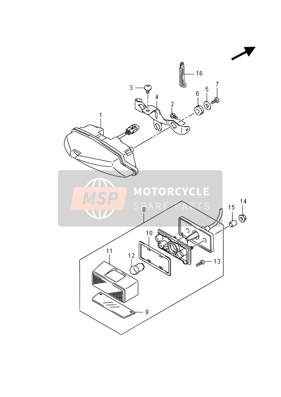 Lámpara de combinación trasera (GSX-R1000ZUF)