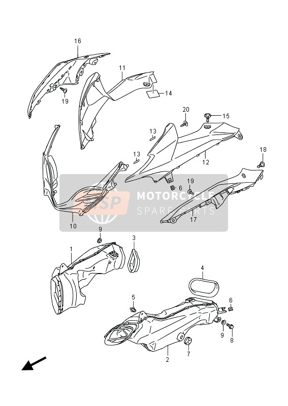 9467147HA0YKY, Cover, Intake Front (Blue), Suzuki, 0