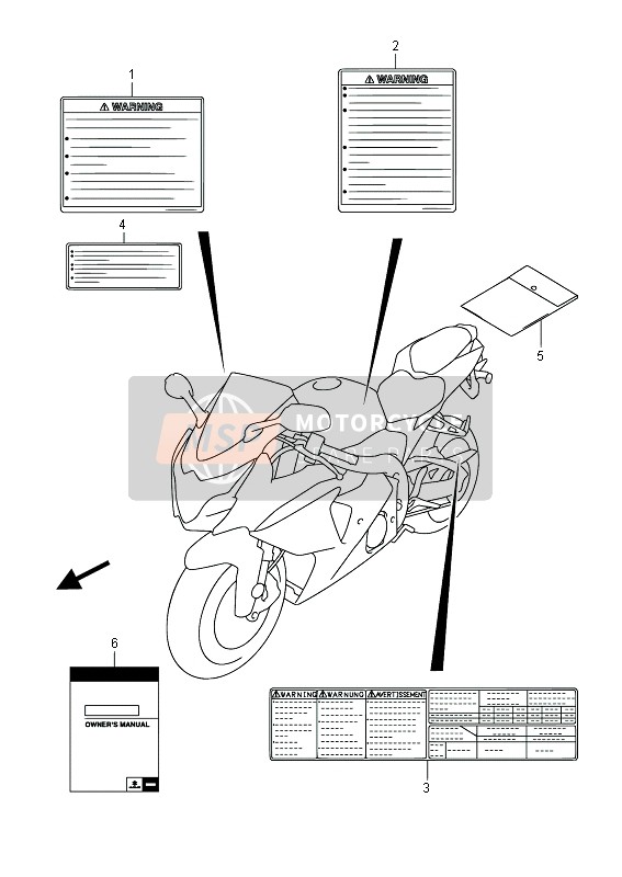 Suzuki GSX-R1000Z 2014 Etichetta (GSX-R1000ZUF) per un 2014 Suzuki GSX-R1000Z