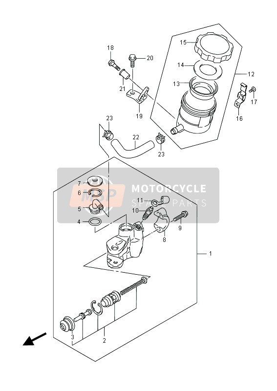 Suzuki GSX-R1000Z 2014 Front Master Cylinder for a 2014 Suzuki GSX-R1000Z