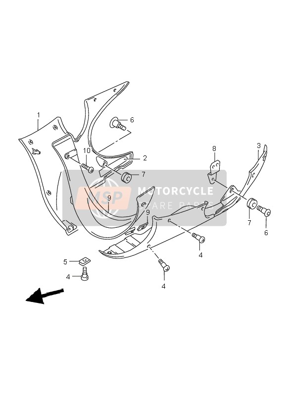 Suzuki GSX750F 1998 Under Cowling for a 1998 Suzuki GSX750F