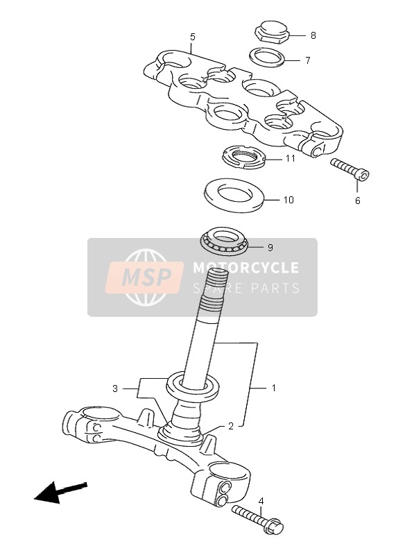 Suzuki GSX750F 1998 Tige de direction pour un 1998 Suzuki GSX750F