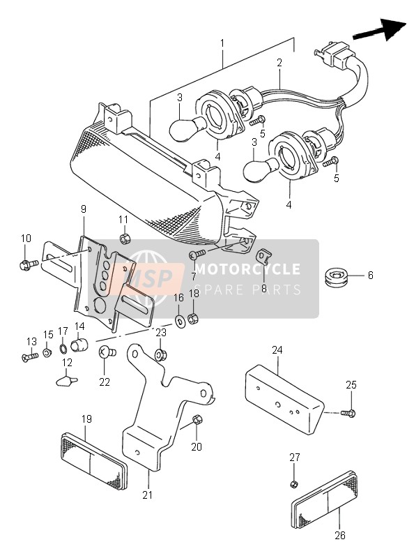 Suzuki GSX-R1100W 1997 Tail Lamp for a 1997 Suzuki GSX-R1100W