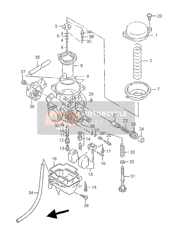 Suzuki GZ125 MARAUDER 1998 Carburettor for a 1998 Suzuki GZ125 MARAUDER