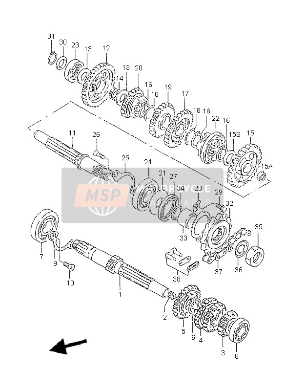 Suzuki GZ125 MARAUDER 1998 Transmission for a 1998 Suzuki GZ125 MARAUDER