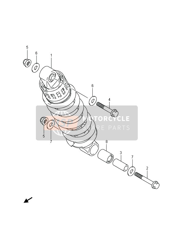 Suzuki GW250 INAZUMA 2014 Amortiguador trasero para un 2014 Suzuki GW250 INAZUMA