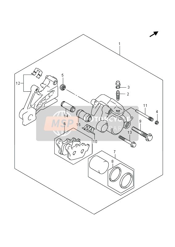 Suzuki GW250 INAZUMA 2014 Rear Caliper for a 2014 Suzuki GW250 INAZUMA