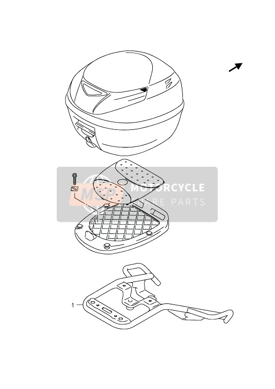 Suzuki GW250 INAZUMA 2014 Portaequipajes trasero (Opcional) para un 2014 Suzuki GW250 INAZUMA