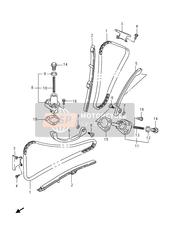 Suzuki SFV650(A) GLADIUS 2014 Chaîne à came pour un 2014 Suzuki SFV650(A) GLADIUS