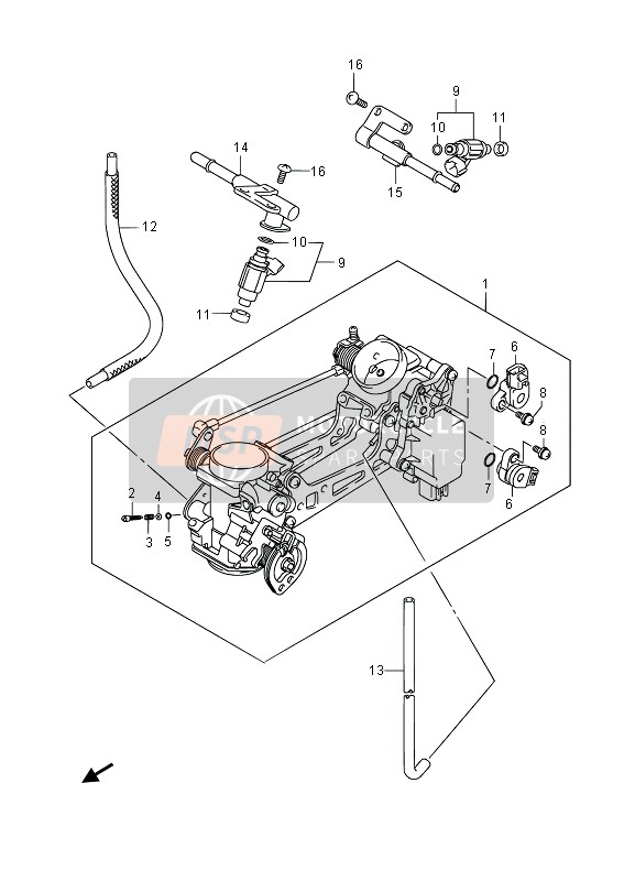 Suzuki SFV650(A) GLADIUS 2014 Corpo farfallato per un 2014 Suzuki SFV650(A) GLADIUS