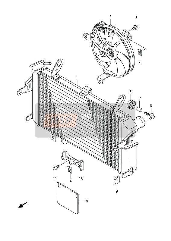 Suzuki SFV650(A) GLADIUS 2014 Radiator for a 2014 Suzuki SFV650(A) GLADIUS