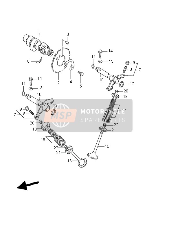 Suzuki GN125E 1995 Arbre à came & Soupape pour un 1995 Suzuki GN125E