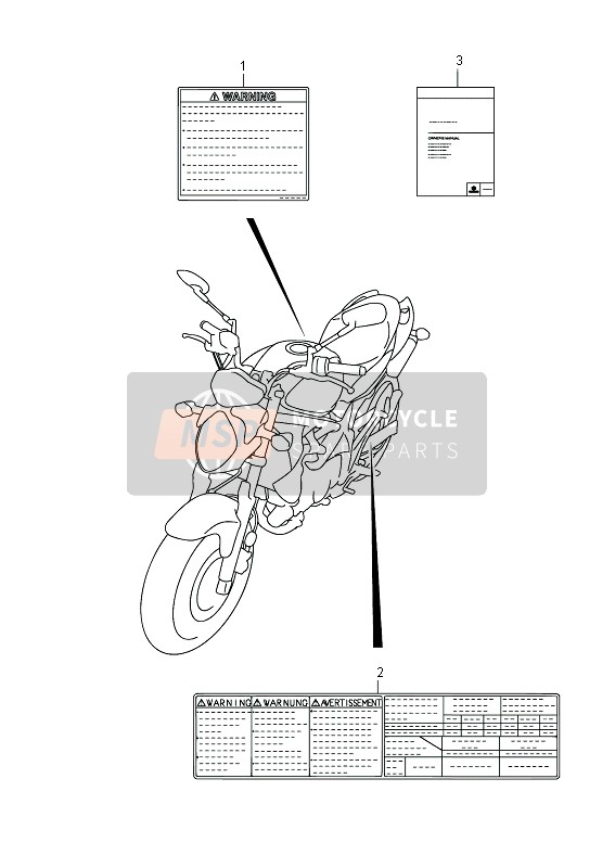 Suzuki SFV650(A) GLADIUS 2014 Étiquette (SFV650U) pour un 2014 Suzuki SFV650(A) GLADIUS