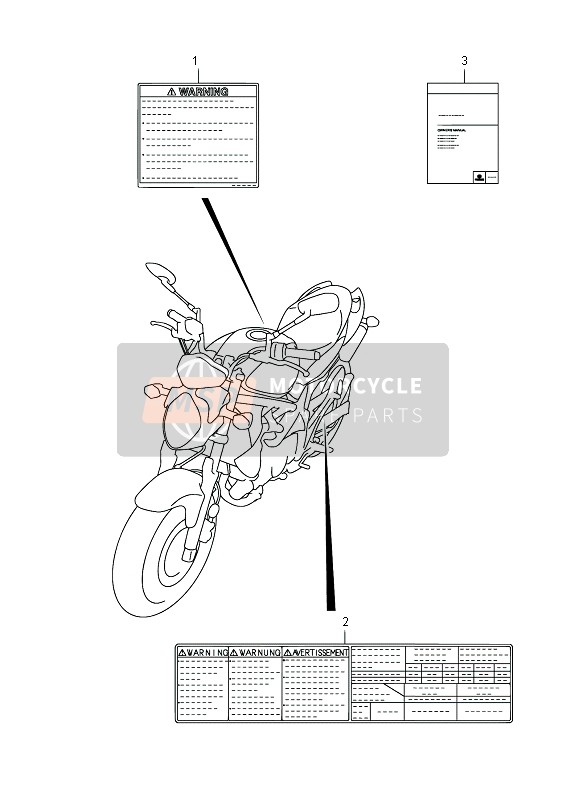 Suzuki SFV650(A) GLADIUS 2014 Etiqueta (SFV650UA) para un 2014 Suzuki SFV650(A) GLADIUS