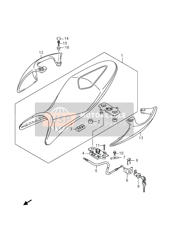 Suzuki SFV650(A) GLADIUS 2014 Asiento para un 2014 Suzuki SFV650(A) GLADIUS