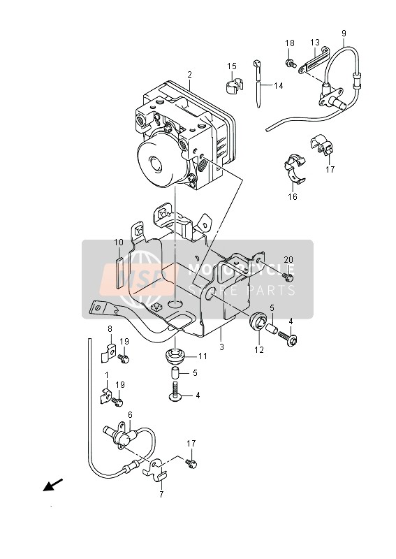 Suzuki SFV650(A) GLADIUS 2014 Unité hydraulique (SFV650A) pour un 2014 Suzuki SFV650(A) GLADIUS