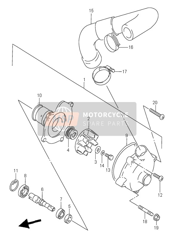 Suzuki RF900R 1997 WASSERPUMPE für ein 1997 Suzuki RF900R