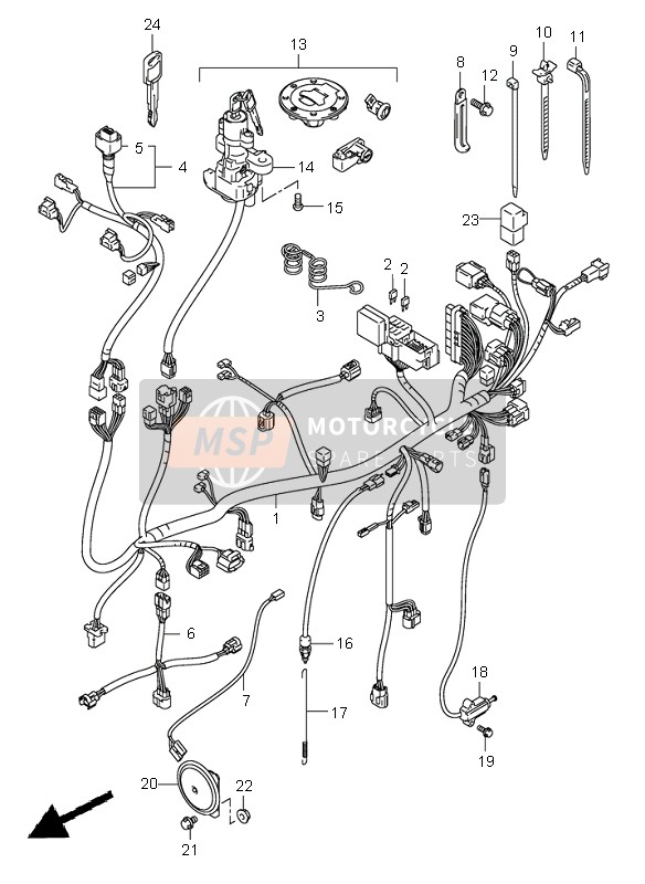 Suzuki DL1000 V-STROM 2002 Wiring Harness for a 2002 Suzuki DL1000 V-STROM