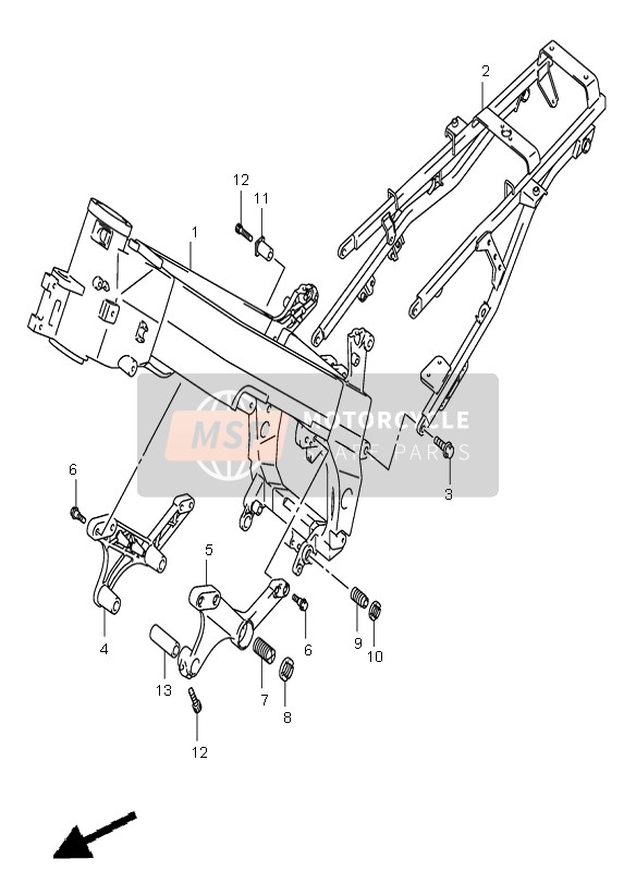 Suzuki DL1000 V-STROM 2002 Frame voor een 2002 Suzuki DL1000 V-STROM