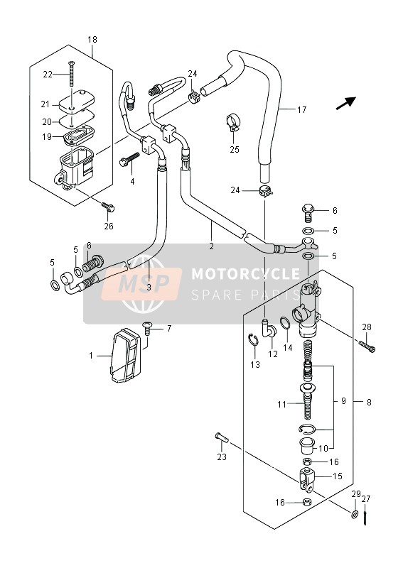 Suzuki SFV650(A) GLADIUS 2014 Rear Master Cylinder (SFV650A) for a 2014 Suzuki SFV650(A) GLADIUS