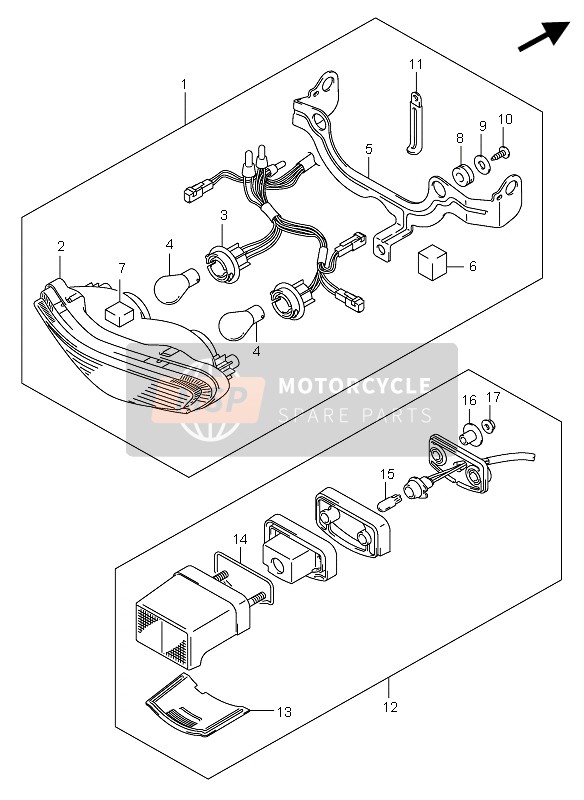 Suzuki DL650 V-STROM 2004 RÜCKLICHT für ein 2004 Suzuki DL650 V-STROM