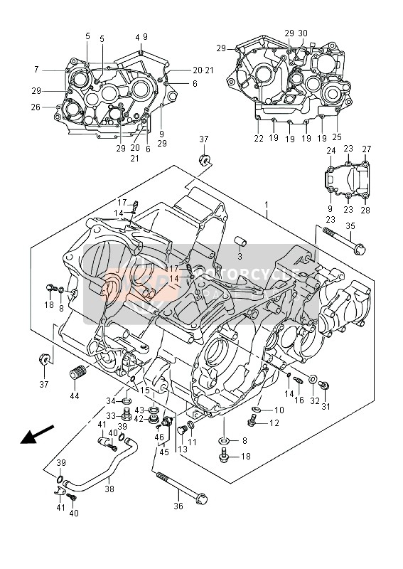Suzuki VL800(C)(T) INTRUDER 2014 Carter pour un 2014 Suzuki VL800(C)(T) INTRUDER