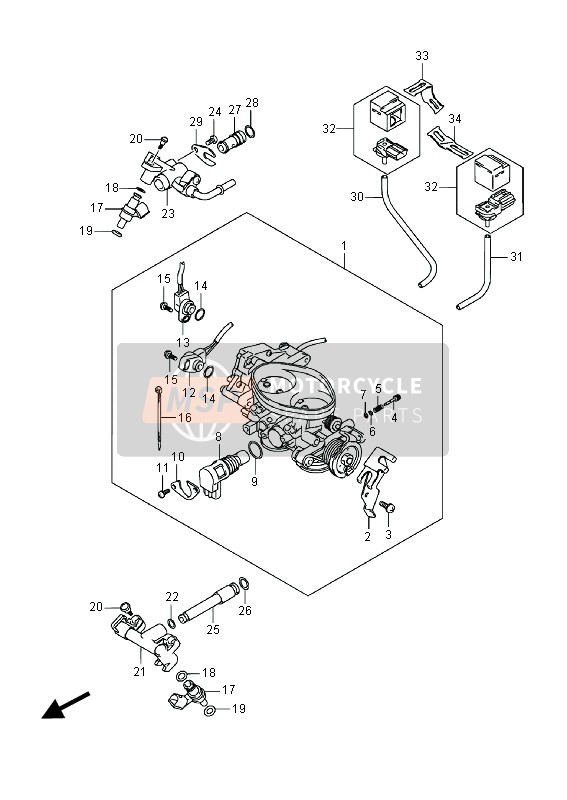 Suzuki VL800(C)(T) INTRUDER 2014 Throttle Body for a 2014 Suzuki VL800(C)(T) INTRUDER