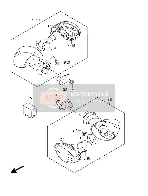 Indicatore di direzione lampada (GSF650)